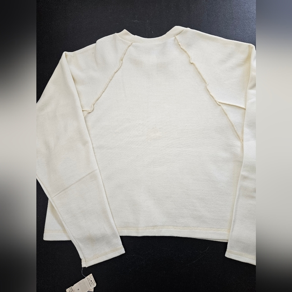 NWT - VTG - Piccolo Cotton Blend Oversize Cropped Sweatshirt - Size M - Picture 9 of 10